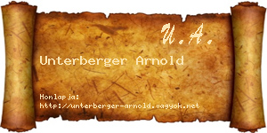 Unterberger Arnold névjegykártya